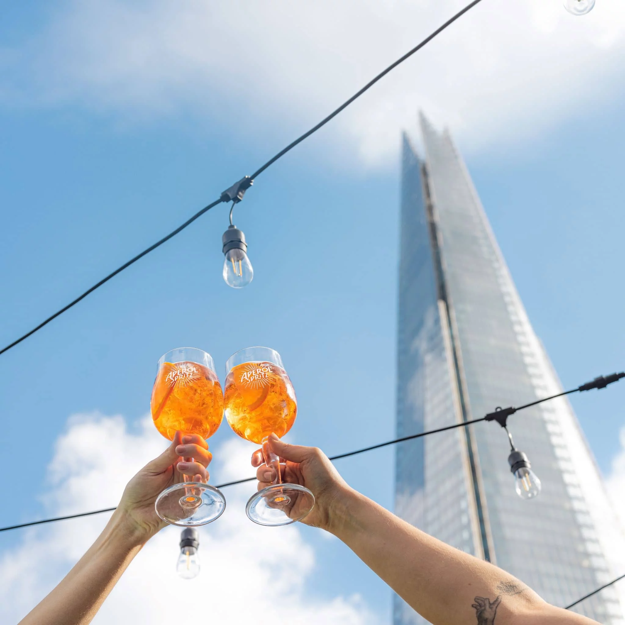 Aperol-Spritz-rooftop-bar-view-of-shard